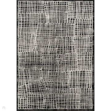Mayfair Mesh MAY07 Modern Abstract Distressed Metallic Shimmer Soft Velvety Touch Textured Polyester Low Profile Short Pile Ivory/Stone Grey/Charcoal Grey/Jet Black/Ash Taupe Rug-Desire Rugs-Rug Love - The Most Loved Rug Store